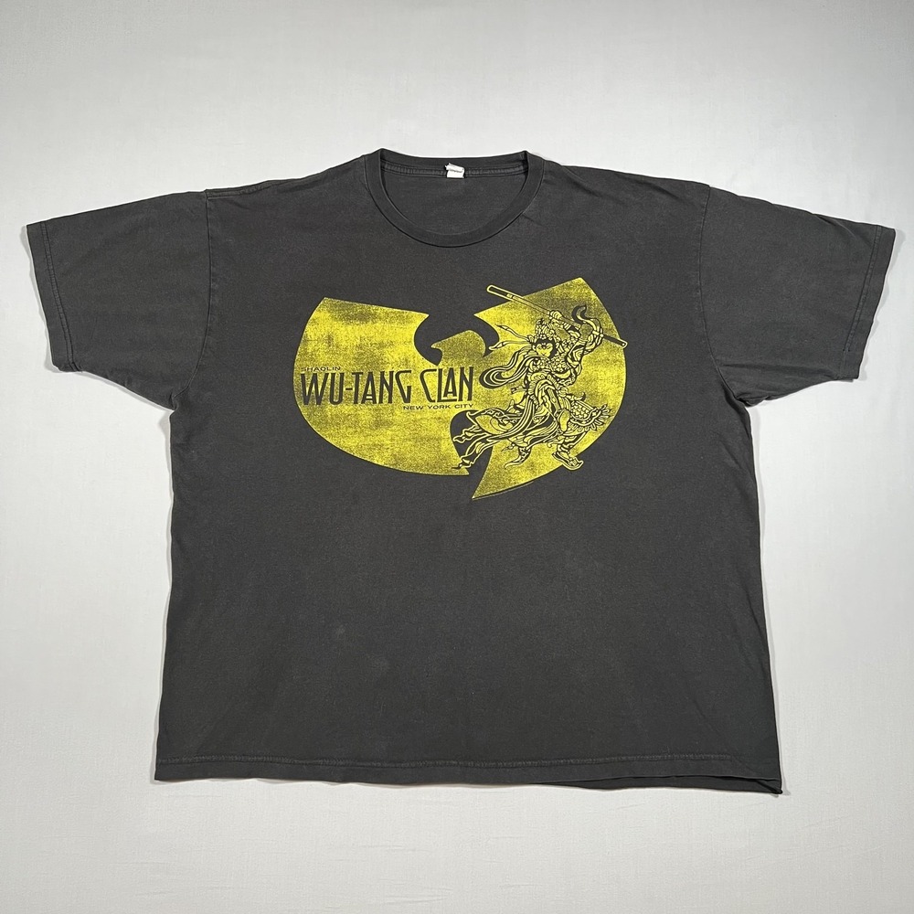 WuTang Clan Shaolin New York City Monkey T-Shirt Men's Black Yellow Size XL